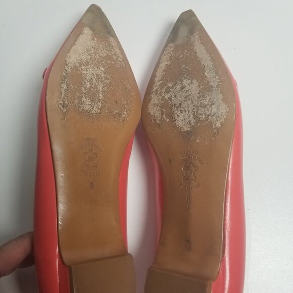 J. Crew Women's Coral Leather Croquette Flats Sz 8 - Picture 8 of 10